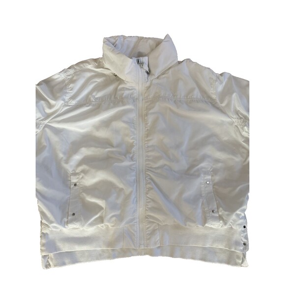 Athleta Point Reyes Bomber Jacket Womens 3X Plus White Coat Windbreaker Stretch - Picture 2 of 9